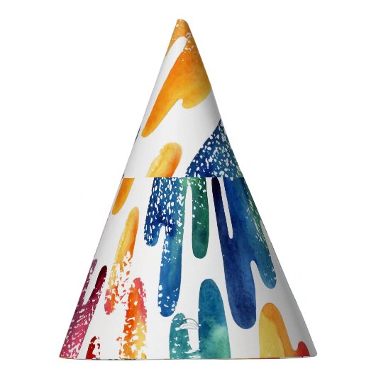 Wavy Liquid: moderne Abstracte Waterverf. Feesthoedjes (Rechts)