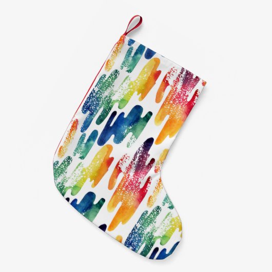 Wavy Liquid: moderne Abstracte Waterverf. Kleine Kerstsok (Voorkant (Hangend))