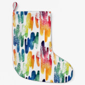 Wavy Liquid: moderne Abstracte Waterverf. Kleine Kerstsok (Voorkant)