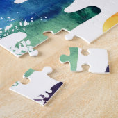 Wavy Liquid: moderne Abstracte Waterverf. Legpuzzel (Zijkant)