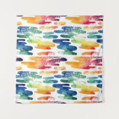 Wavy Liquid: moderne Abstracte Waterverf. Wandkleed (Voorkant (horizontaal))