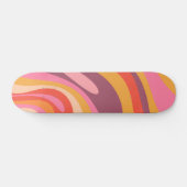 Wavy Loops Groovy Retro Abstract Patroon Persoonlijk Skateboard (Horizontaal)