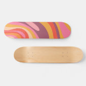 Wavy Loops Groovy Retro Abstract Patroon Persoonlijk Skateboard (Horizontaal)