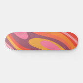 Wavy Loops Groovy Retro Abstract Patroon Persoonlijk Skateboard (Horizontaal)