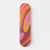 Wavy Loops Groovy Retro Abstract Patroon Persoonlijk Skateboard (Voorkant)