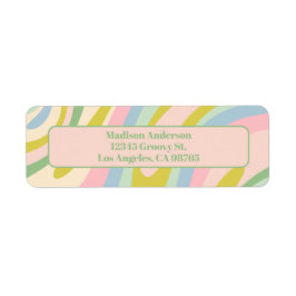 Wavy Loops Pastel Abstract Patroon Etiket