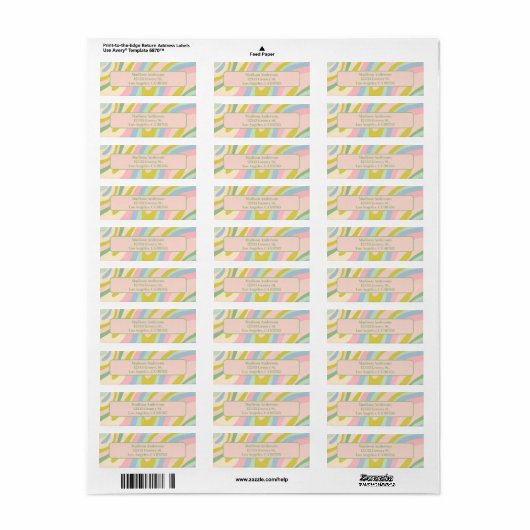 Wavy Loops Pastel Abstract Patroon Etiket (Full Sheet)