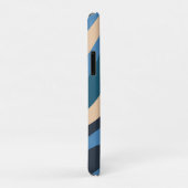 Wavy Loops Retro Abstract Pattern Initiaal Blue Case-Mate iPhone Case (Achterkant/rechts)