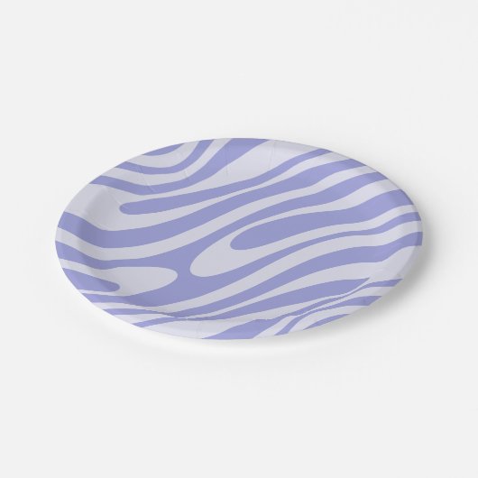 Wavy Loops Retro Abstract Pattern Light Paars Papieren Bordje (Gekanteld)