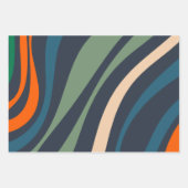 Wavy Loops Retro Abstracte patronen Inpakpapier Vel (Voorkant 3)