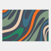 Wavy Loops Retro Abstracte patronen Inpakpapier Vel (Voorkant 2)