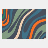 Wavy Loops Retro Abstracte patronen Inpakpapier Vel (Voorkant)