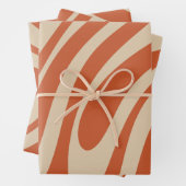 Wavy Loops Retro Boho Abstract Patroon Inpakpapier Vel (In situ)