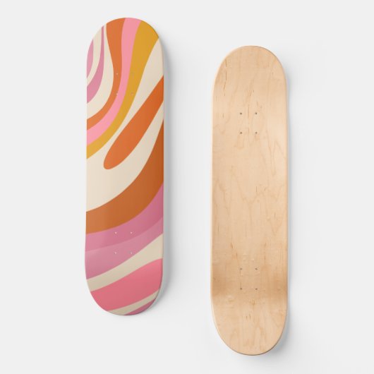 Wavy Loops trendy grillig Abstract patroon Persoonlijk Skateboard (Voorkant)