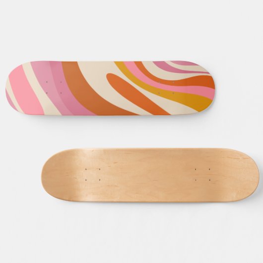 Wavy Loops trendy grillig Abstract patroon Persoonlijk Skateboard (Horizontaal)