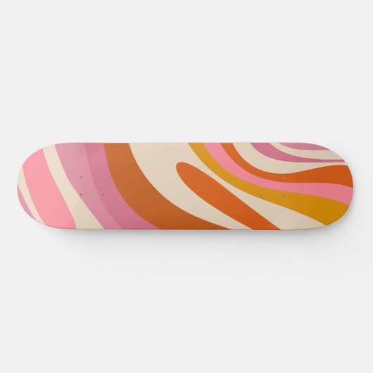 Wavy Loops trendy grillig Abstract patroon Persoonlijk Skateboard (Horizontaal)
