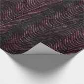 Wavy Luxury Black en roze Glitter Cadeaupapier (Hoek)