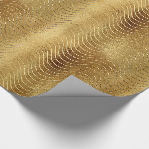 Wavy Luxury Gold Glitter Curves Cadeaupapier