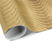 Wavy Luxury Gold Glitter Curves Cadeaupapier (Rol Hoek)