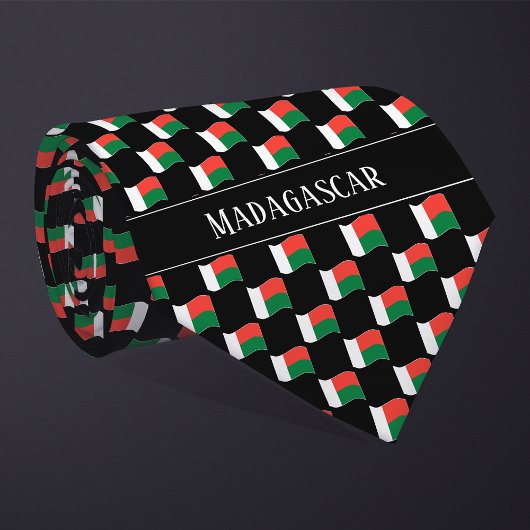 Wavy Madagaskar Vlag Patroon Stropdas