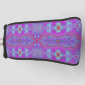 Wavy Magenta en Blue Trippy Marked Pattern Golfheadcover (Voorkant)
