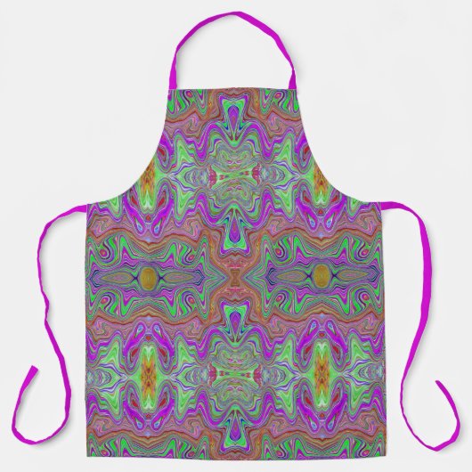 Wavy Magenta, Red en Green Trippy Pattern Schort (Voorkant)