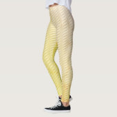 Wavy Magisch Gold GreenLeaf Lines Naadloos Patroon Leggings (Links)