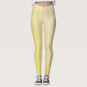 Wavy Magisch Gold GreenLeaf Lines Naadloos Patroon Leggings (Voorkant)
