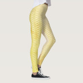 Wavy Magisch Gold GreenLeaf Lines Naadloos Patroon Leggings (Rechts)