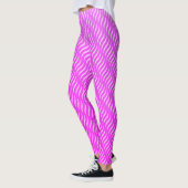Wavy Magisch Paarse doolhof lijnen naadloos patroo Leggings (Links)