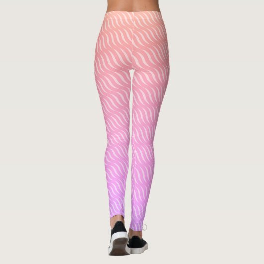 Wavy magische twee-tonige kleurlijnen naadloos pat leggings (Achterkant)