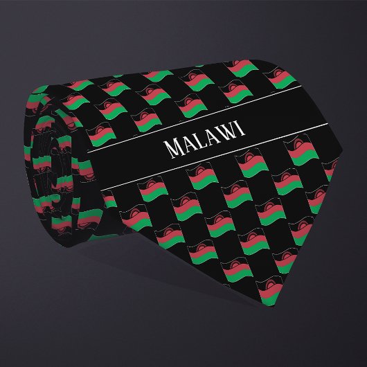 Wavy Malawi-vlagpatroon Stropdas