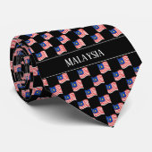 Wavy Maleisië Vlag Patroon Stropdas (Opgerold)