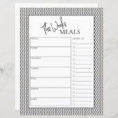 Wavy Minimal Script Text Weekly Meal Planner (Voorkant / Achterkant)