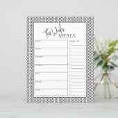 Wavy Minimal Script Text Weekly Meal Planner (Staand voorkant)
