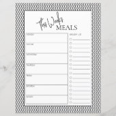 Wavy Minimal Script Text Weekly Meal Planner (Voorkant)