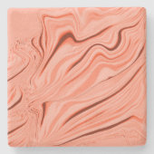 Wavy mix salmon, peach, clear coral and pink stenen onderzetter (Voorkant)