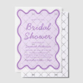 Wavy Modern Curvy Bold Light Paarse Vrijgezellenfe Vellum Uitnodigingen (Offset (Uitnodiging))