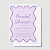 Wavy Modern Curvy Bold Light Paarse Vrijgezellenfe Vellum Uitnodigingen (Offset)