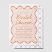 Wavy Modern Curvy Bold Peach Fuzz Vrijgezellenfees Vellum Uitnodigingen (Offset (Uitnodiging))