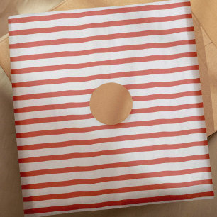 Wavy Modern minimaal rood en wit streeppatroon Tissuepapier