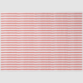 Wavy Modern minimaal rood en wit streeppatroon Tissuepapier (Voorkant)