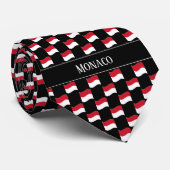 Wavy Monaco Vlag Patroon Stropdas (Opgerold)