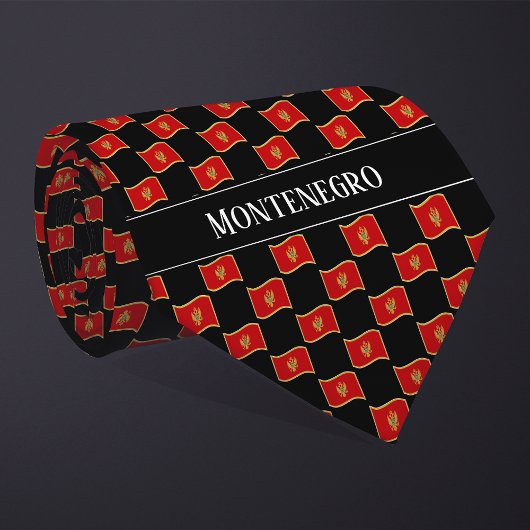 Wavy Montenegro Vlag Patroon Stropdas