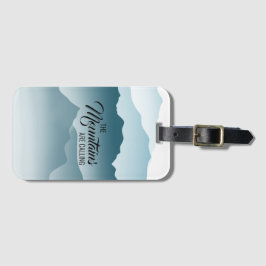 Wavy Mountains noemen blauwe gradiënt Bagagelabel