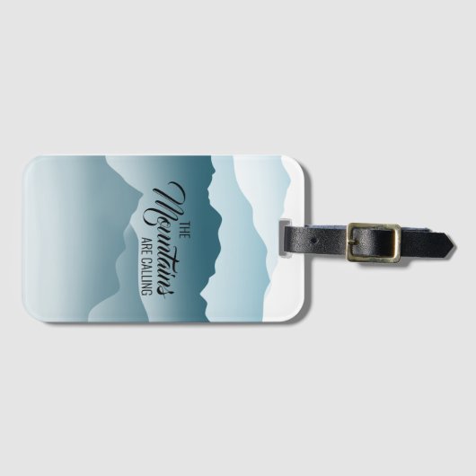 Wavy Mountains noemen blauwe gradiënt Bagagelabel (Voorkant (horizontaal))