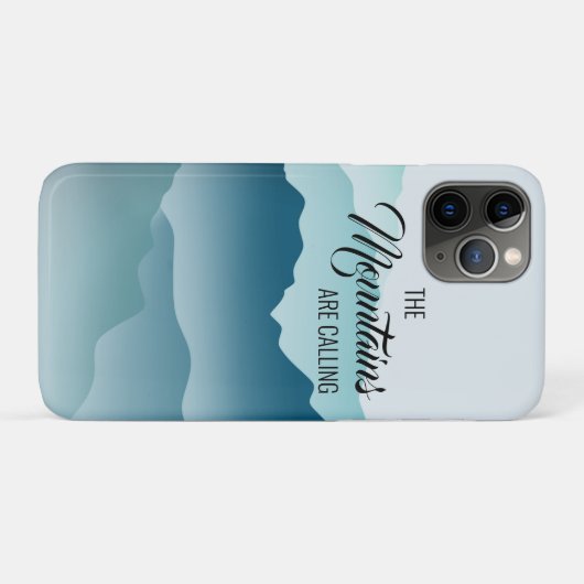 Wavy Mountains noemen blauwe gradiënt Case-Mate iPhone Case (Achterkant (horizontaal))