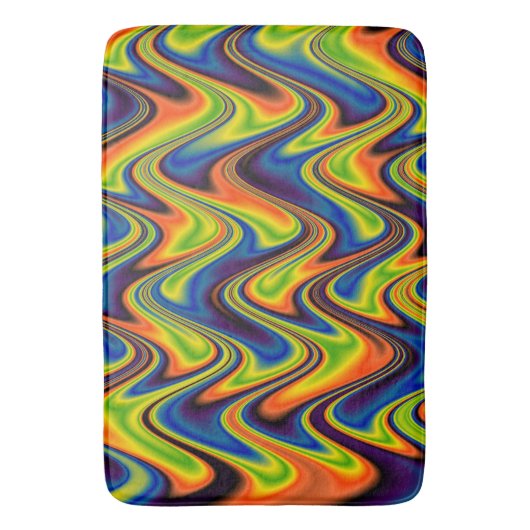 Wavy Multicolor Abstract Badmat (Voorkant Verticaal)