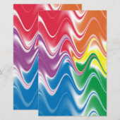 Wavy Multicolor Abstract Briefpapier (Voorkant / Achterkant)