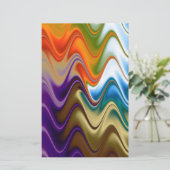 Wavy Multicolor Abstract Briefpapier (Staand voorkant)